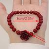 2025 Popular Cinnabar Rose Transport Bracelet, Featuring A Rose Single Circle Design and A Fashionable and Versatile Hand Accessory for Both Men