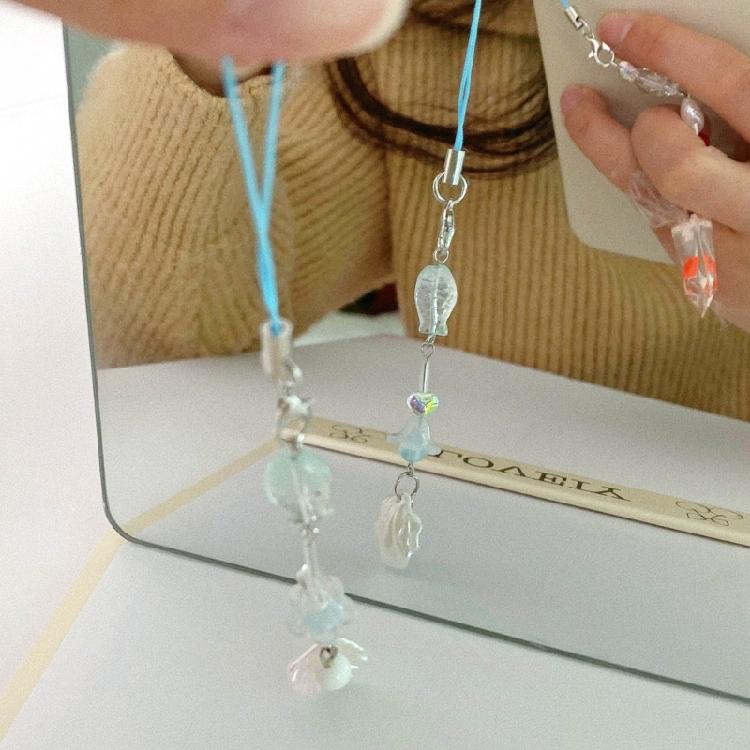 Handmade Beaded Phone Decoration Pendant Gold Silver Phone Chains Pendant