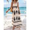 Summer New Style Women's Ladies Dress Printed Front Cross Sleeveless Loose Casual Beach Dress