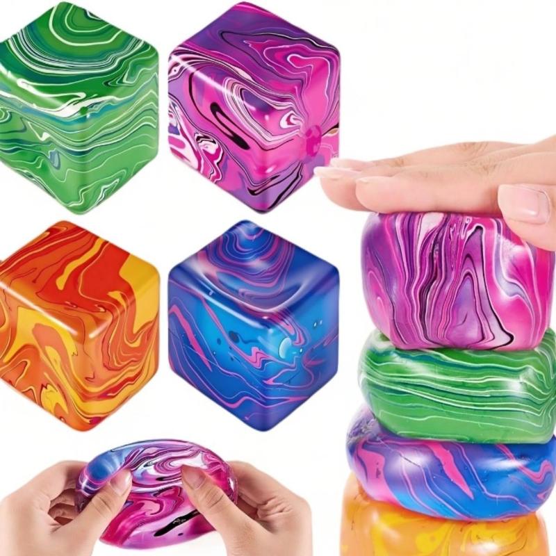 Schylling Needoh Nice Cube Sensory Stress Relief Anxiety Sensory Tool For Focus ADHD & Office Desk Calming Gadget