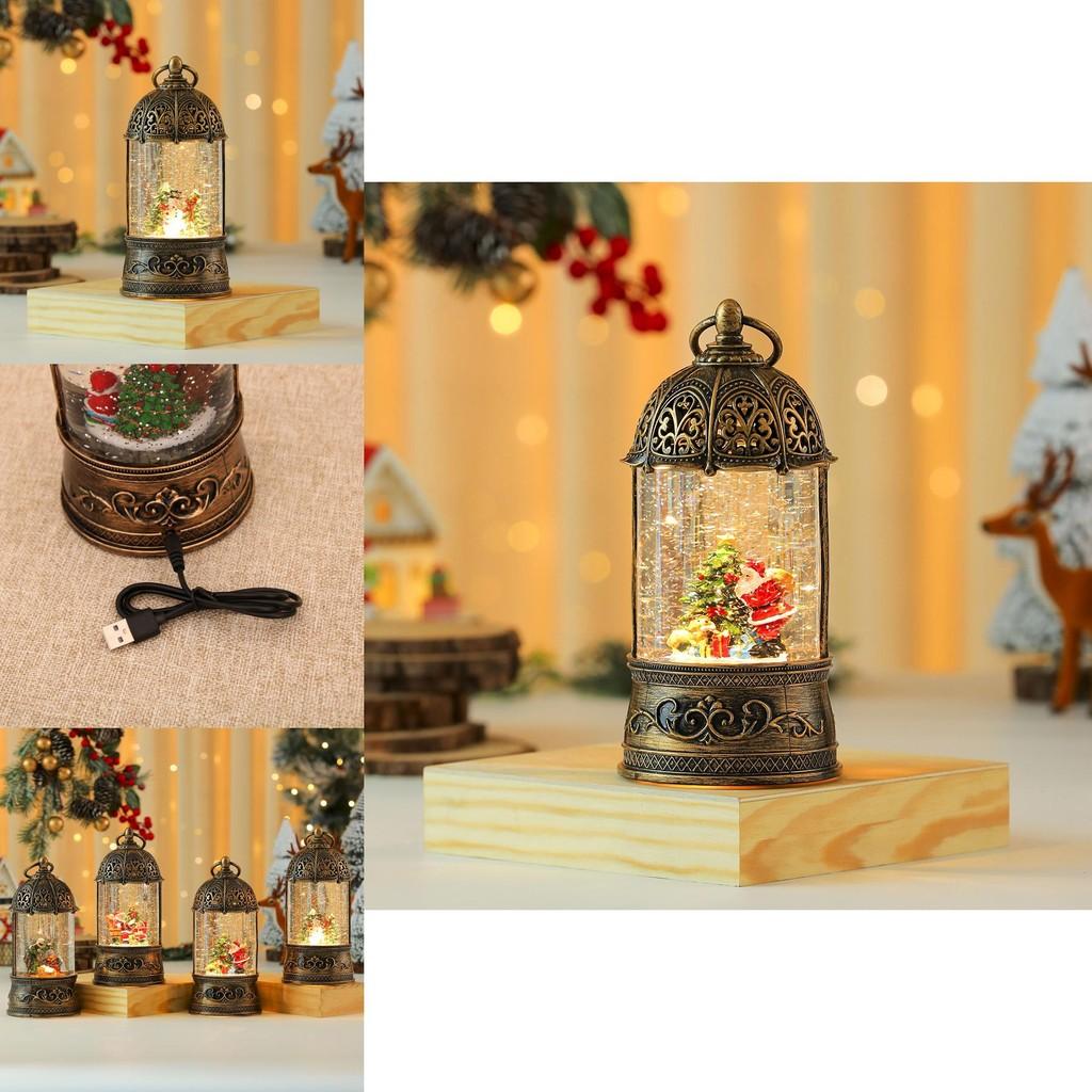 Christmas Music Box Golden Bird Cage Ornament With Santa Claus And Snowman Decor For Holiday Gift