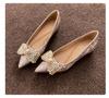 Champagne Rhinestone Floral Wedding Shoes - Women's Autumn Collection with Inner Height Increase