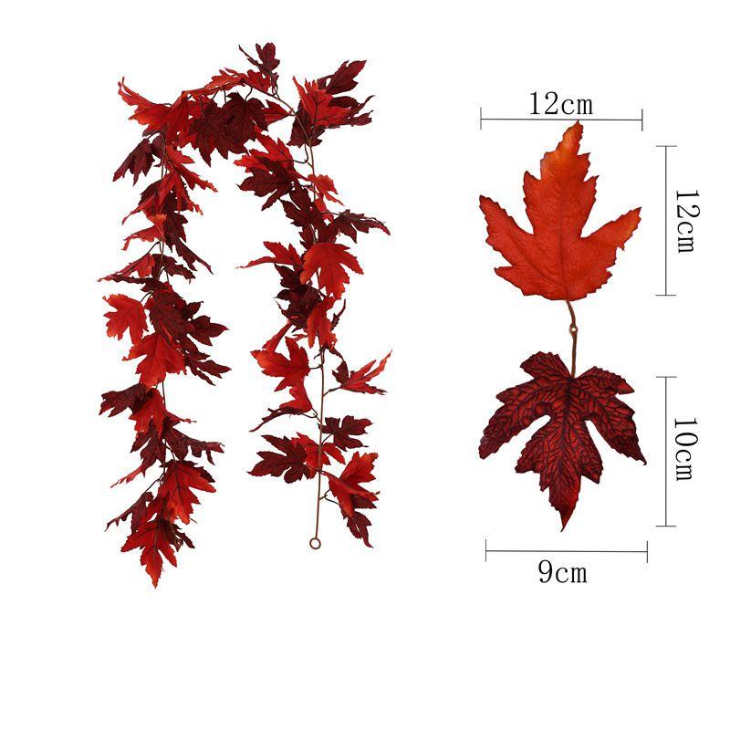 Artificial Autumn Fall Maple Leaves Garland For Home Party Decoration Vibrant Colors 175cm Long