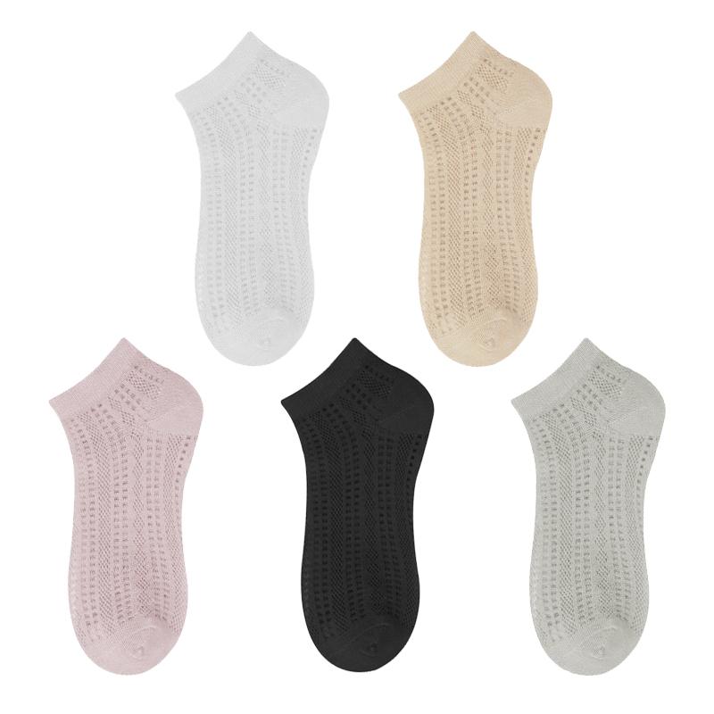 Summer Solid Women Summer Breathable Mesh Ankle Socks for Women Girls Fashion Harajuku Candy Color Cotton Low Cut Hollow Out Socks