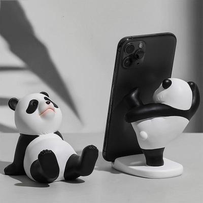 Panda Handyhalter Cartoon Panda Form Handyhalter für Schreibtisch Rutschfest Stabil Multifunktional Dekorative Panda Schreibtischaccessoires