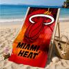 Miami-Heat Basketball Art Beach Towel, Microfiber Beach Towel, Perfect For Pool, Beach, Travel, Home Decor Beach Party Fan gifts