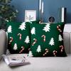 1 Pieces Christmas Green Pillows With Tree Candy Cane Polyester pillowcase, sofa decorative cushion cov Headboard Pillow