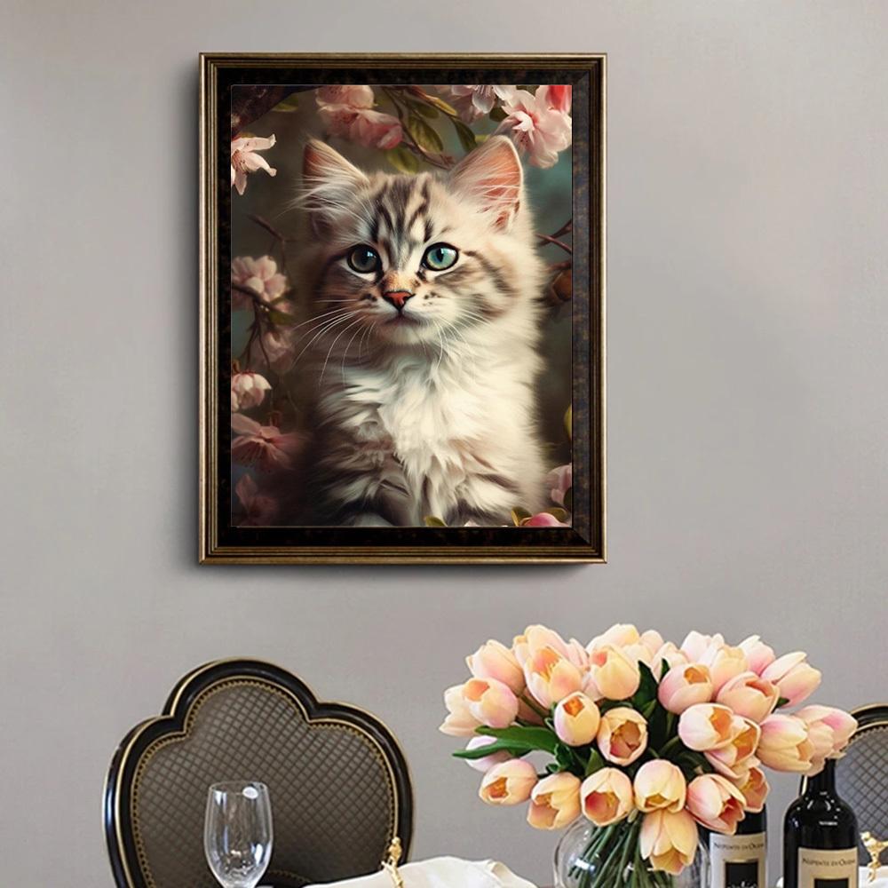 5D Diamond Painting Cat Full Round Mosaic Embroidery Animal Handmade Gift Home Decor