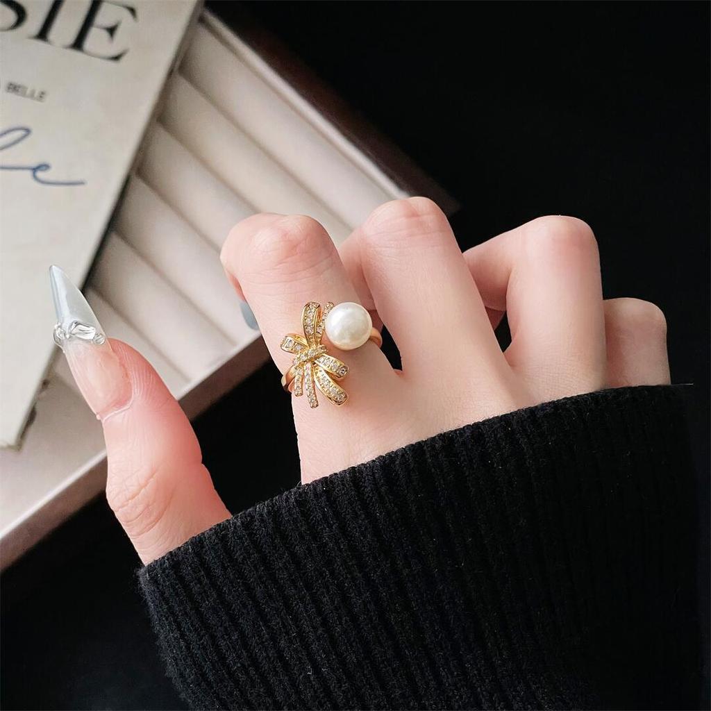 French Elegant Personality Fashion Multi-Level Niche Design Open Ring High-End Luxury Retro Ring