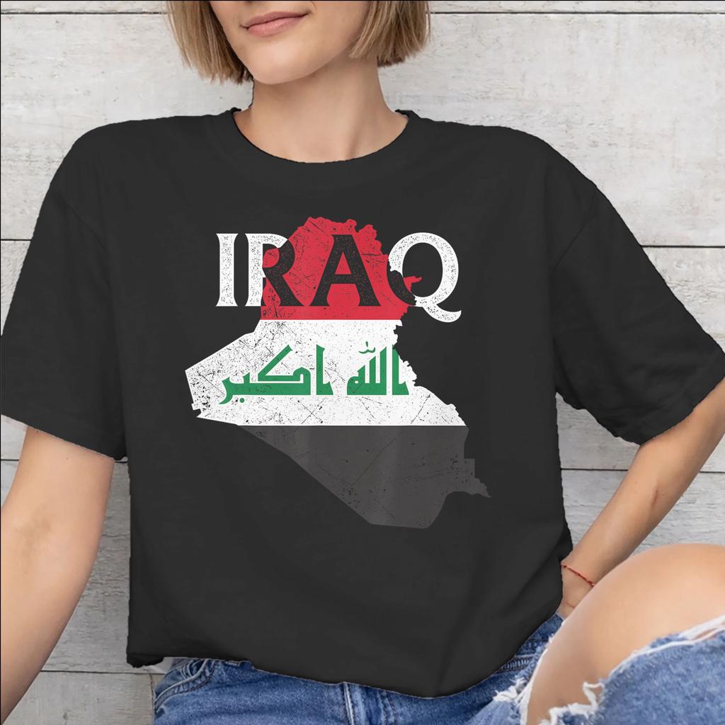 Iraq Flag Fashion T Shirts for Unisex Unisex Cotton Tee Shirt Clothing