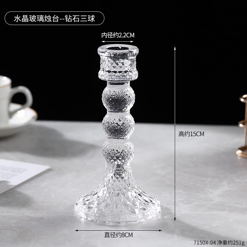 Nordic Simple Crystal Glass Candlesticks Are for Table Weddings Light Luxury Romantic Atmosphere Decorations Photo Props