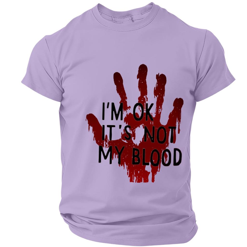 Men's Casual Short Sleeve Halloween Print T-Shirt - Lightweight Breathable Round Neck Top