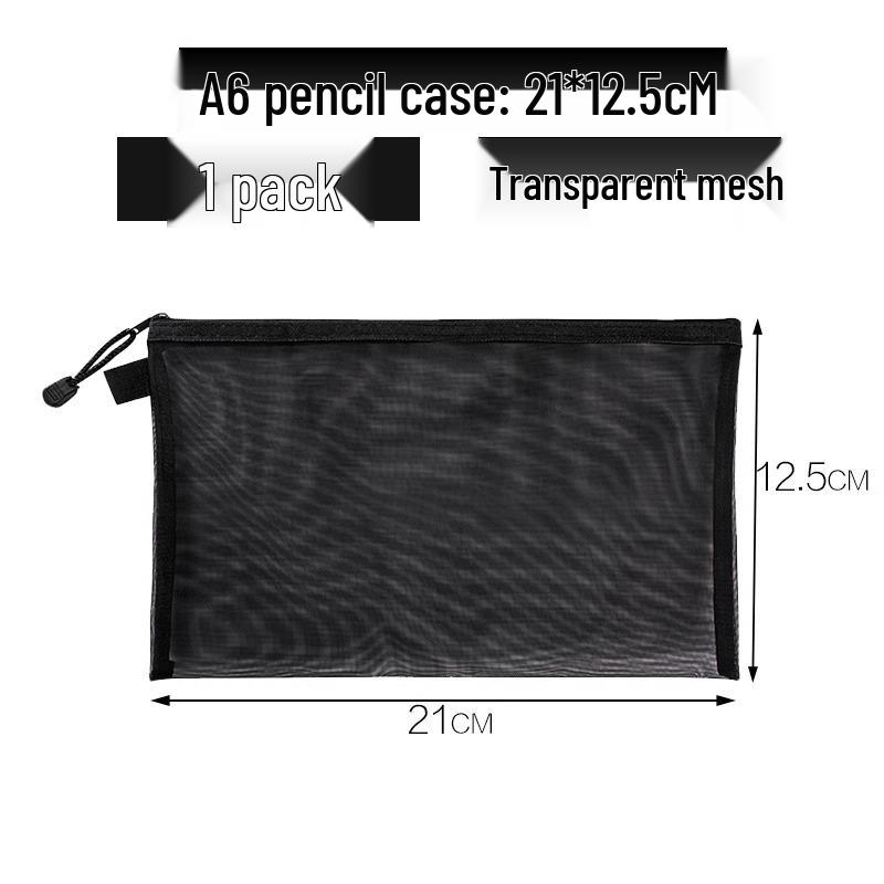 Large Capacity Transparent Pencil Case for Students - Mesh Stationery Bag