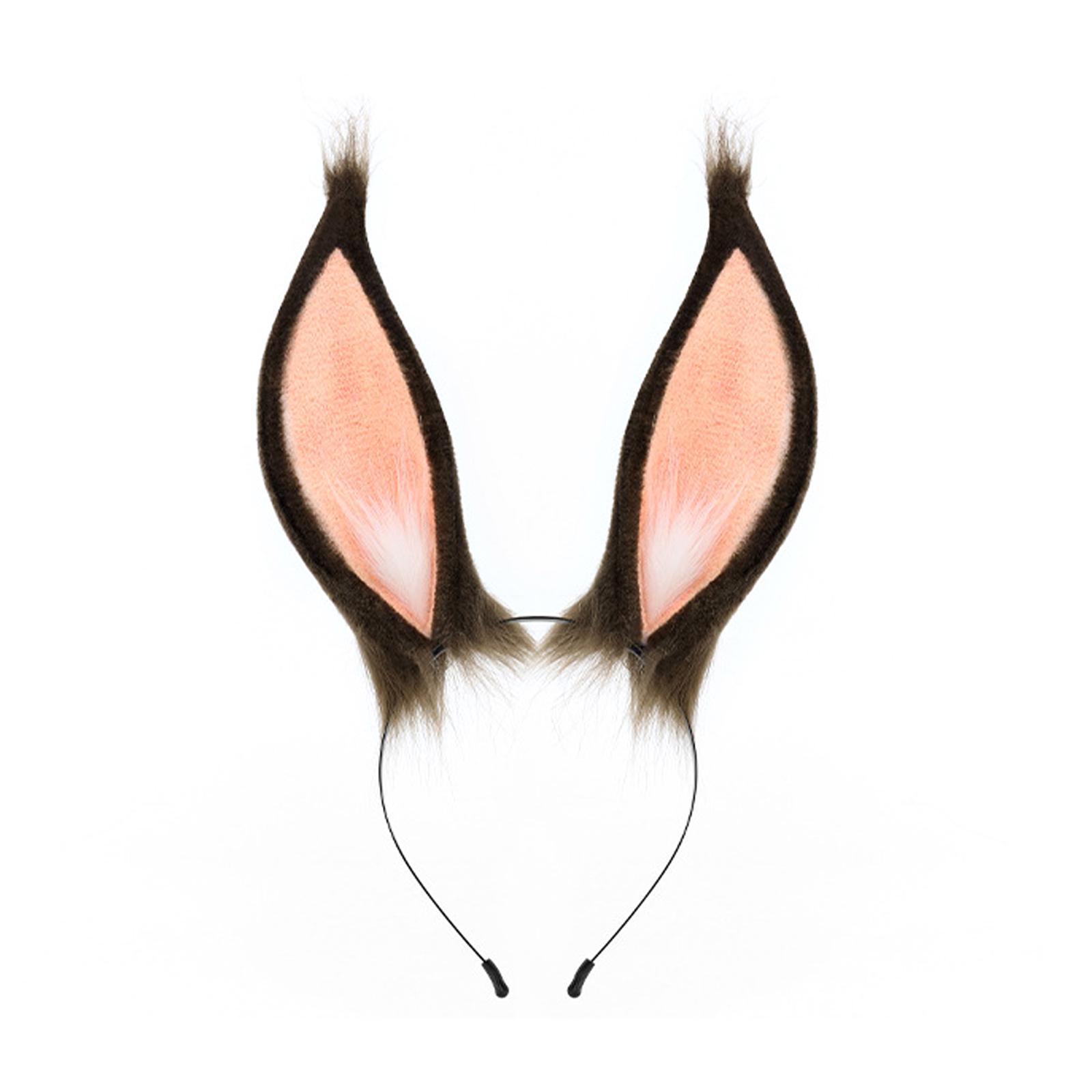 

Animal Ear Headbands Soft PlushHairband Photo Props Costume Hair Accessories For Christmas Stage Performances кофейный