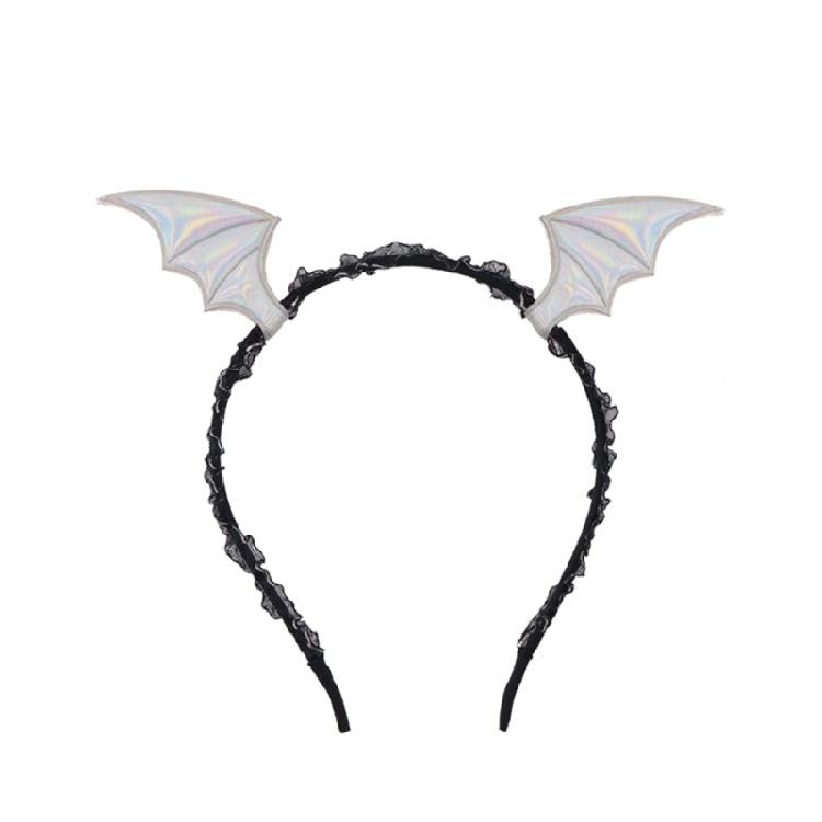 Adults Devil Costumes Set Accessories Devil Bat Headband Flower Lace Choker for Role Play Halloween Cosplay Party Props