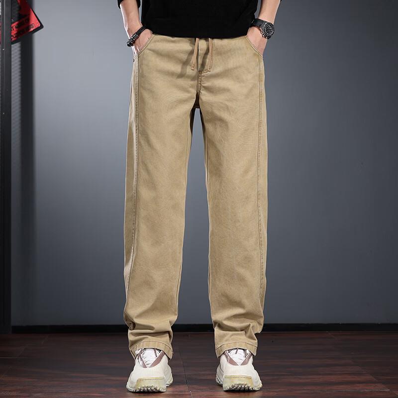 Мужские прямые хлопковые брюки свободного кроя S
