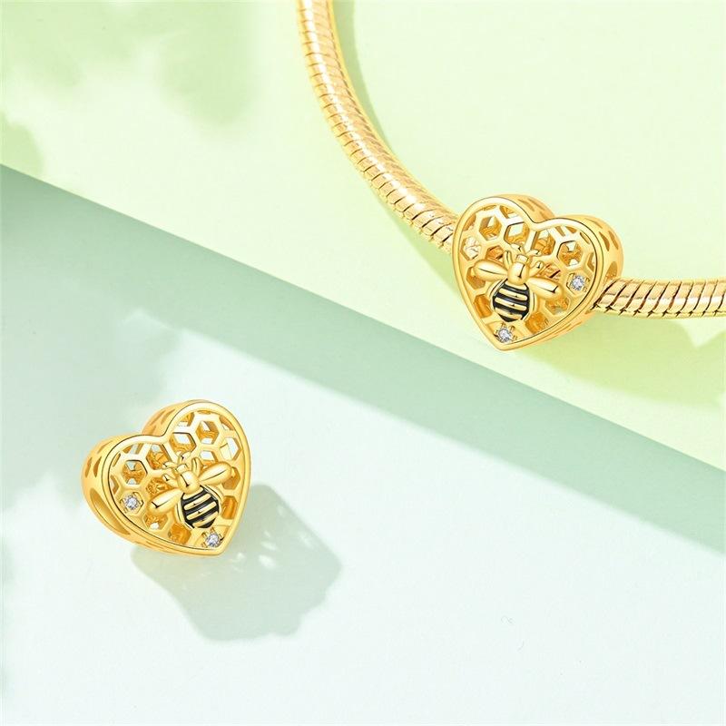 Charming Bee Hive Honey Pot Bead Charm for DIY Bracelet and Necklace Making