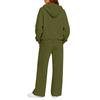 Completo Casual da Donna a Due Pezzi con Cardigan con Zip e Cappuccio e Pantaloni a Gamba Larga