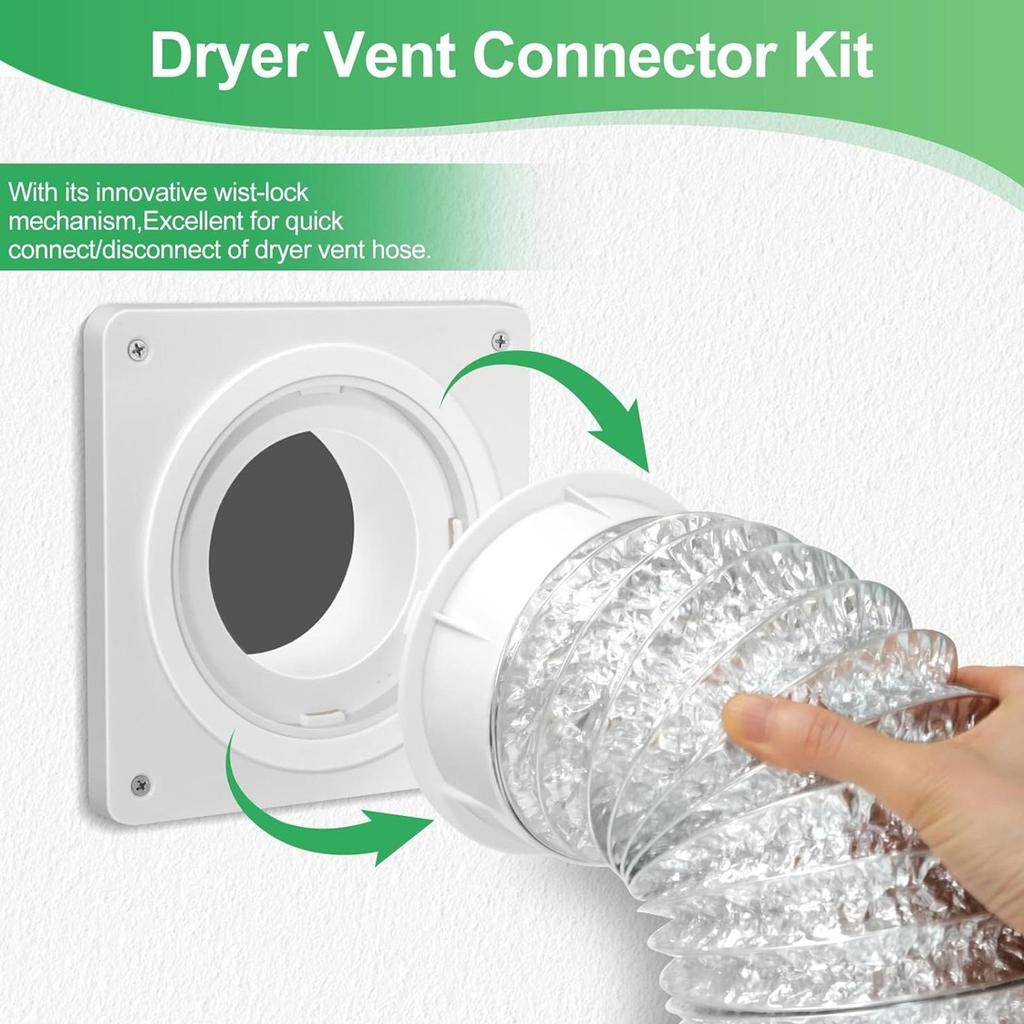 Dryer Vent Kit Wall Mounted Air Conditioner Connector Plate Indoor Dryer Vent Kit for Home Kitchen Room Bedroom Rv Bathroom