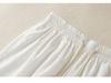 White Hollow Lace Embroidery Wide-Leg Pants with Drawstring - Women's Loose Fit