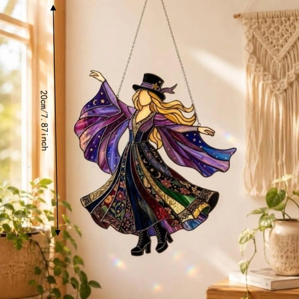 Acrylic Window Pendant Home Decor Hanging Suncatcher Vintage Wind Spinner  Garden