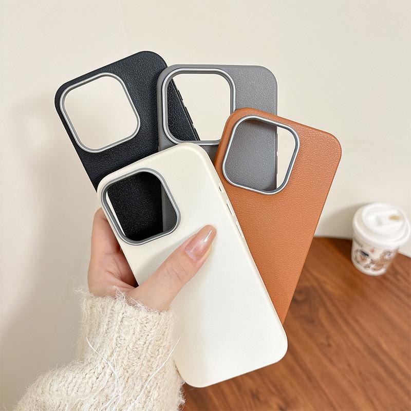 Simple Solid Color Soft Case for IPhone 17 Promax Phone Case for Apple 16 Pro New 14 Leather Pattern