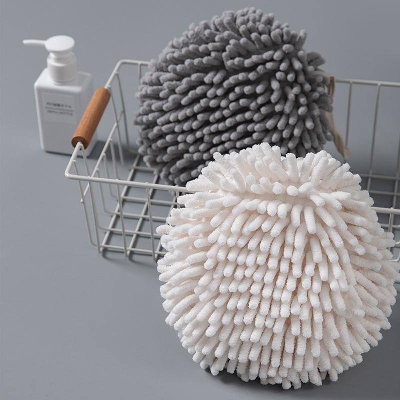 Hanging Chenille Hand Ball Absorbent Quick Drying Thickened Hand Towel Kitchen Bathroom for Adults and Babies Universal Hand Ball