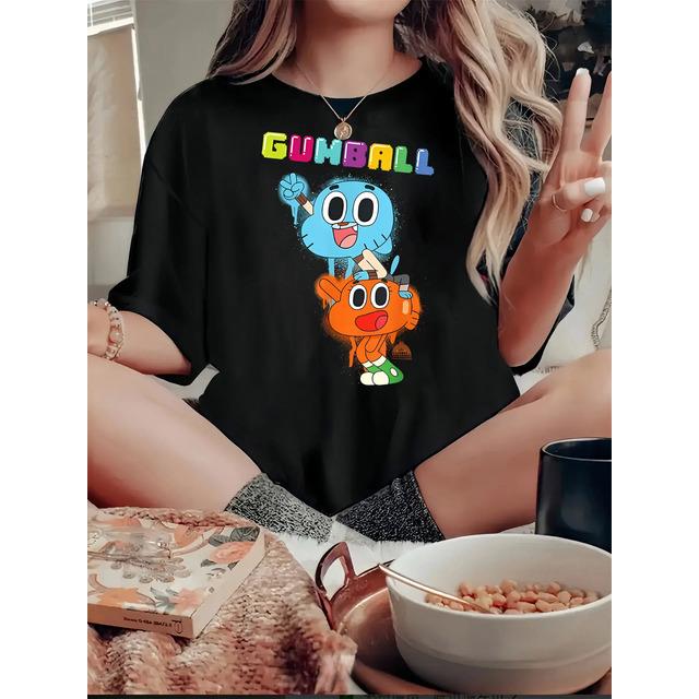 T-shirt with Cartoons of Gumball Darwin Watterson S