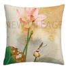 Lotus carp linen Doublesided Printed pillow cover Short plush Suitable living rooms bedrooms sofas throw cushion cover
