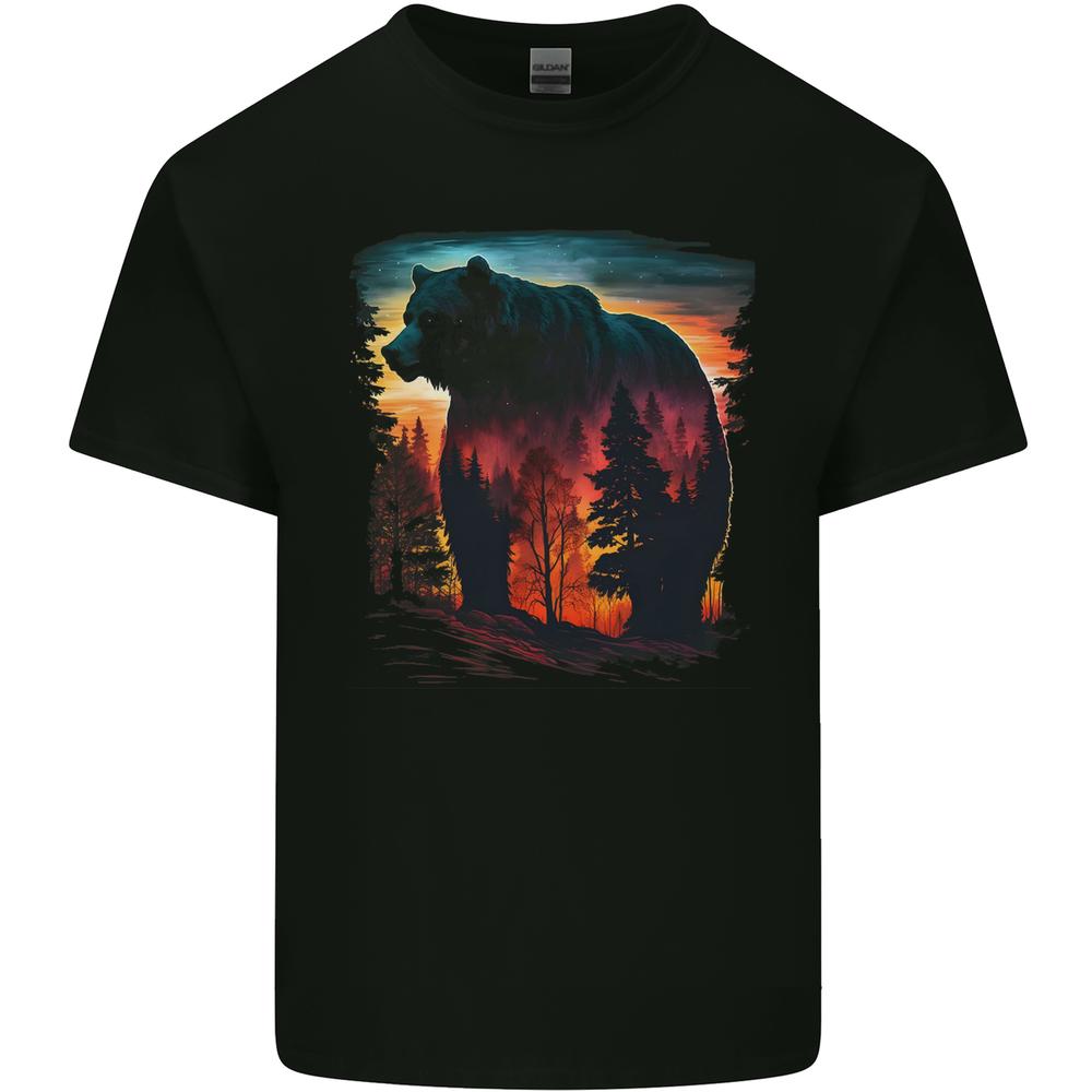 Mythical Grizzly Bear in the Forest Kids T-shirt Childrens XL
