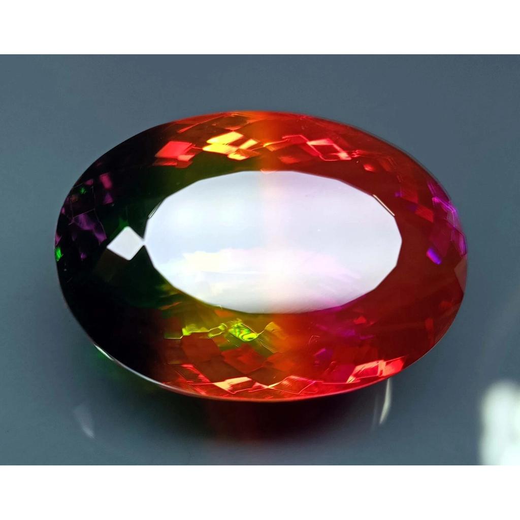 Natural Tourmaline Bi-Color 78-79 Ct Oval Cut Certified Beautiful Gemstone