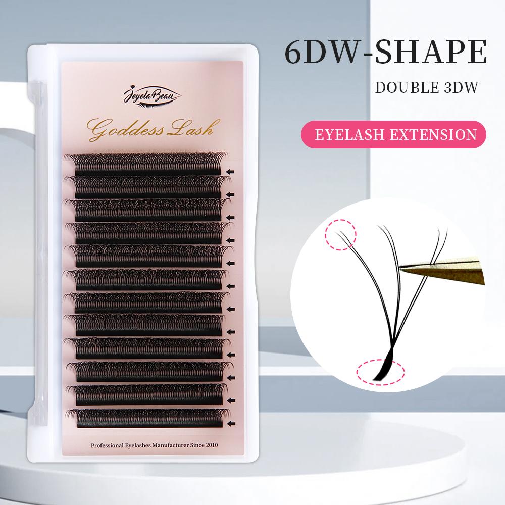 Goddess Double 3D/4DW Shaped Eyelash Extension  6DW 8D W Lashes Hand made Natural Soft  Premade Volume Fans Makeup