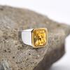 Men's/Women High Quality Stainless Steel Multiple Colors Gemstone Styles Golden Onyx Rings Jewelry
