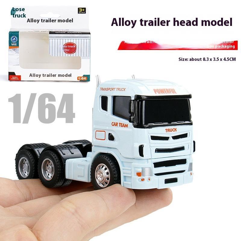 1:64 Flat Trailer Series Engineering Vehicle Double Decker Container Truck Alloy Diecast Car Model Children's Educational Toys