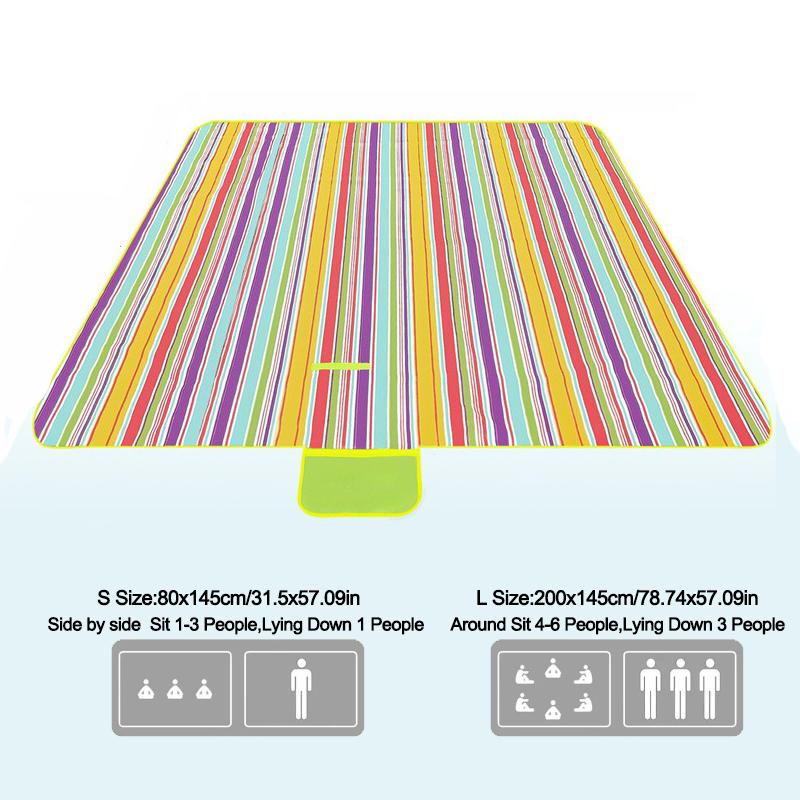 Outdoor Portable Picnic Blanket Waterproof Beach Cushion Mat Baby Sleeping Plaid Camping Mat Summer Travel Campingnkets 2 Size