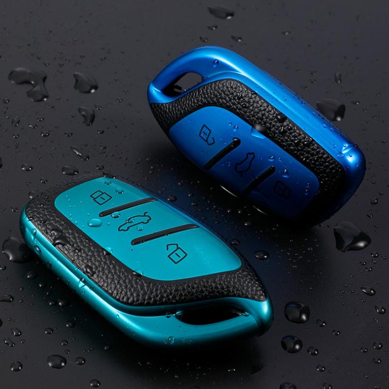 TPU Leather Car Smart Key Cover Case Holder Bag Keychain for Roewe RX5 I5 I6 RX3 RX8 ERX5 for MG ZS EV MG6 EZS Protector