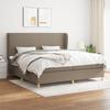 VidaXL Slat Bed Base with Mattress, Upholstered Bed with Headboard, Double Bed, Adult Bedroom Bed, Modern, 3128393