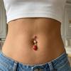 Fruit Cherry Belly Button Rings Trendy Small Cherry Decor Food Grade Stainless Steel Navel Piercing Jewelry for Girls