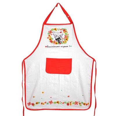 [A2439] - Multicolored White 'Cats' Cotton Kitchen Apron (Damn Cute! ) - 90x70cm