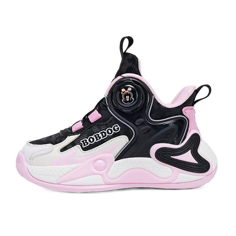 Babu bean boys shoes cotton shoes autumn and winter children's leather surface breathable sports running shoes medium and large children's non-