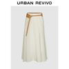 UR 2026 Summer Striped A-line Skirt with Belt