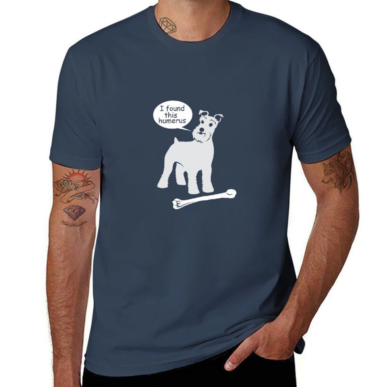 I Found This Humerus Schnauzer Dog Nickerstickers On Redbubble Tshirt Basic Plain Short Sleeve Crew Neck Tee S