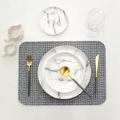 Faux Crocodile Leather Double-sided Table Mat BG+GY
