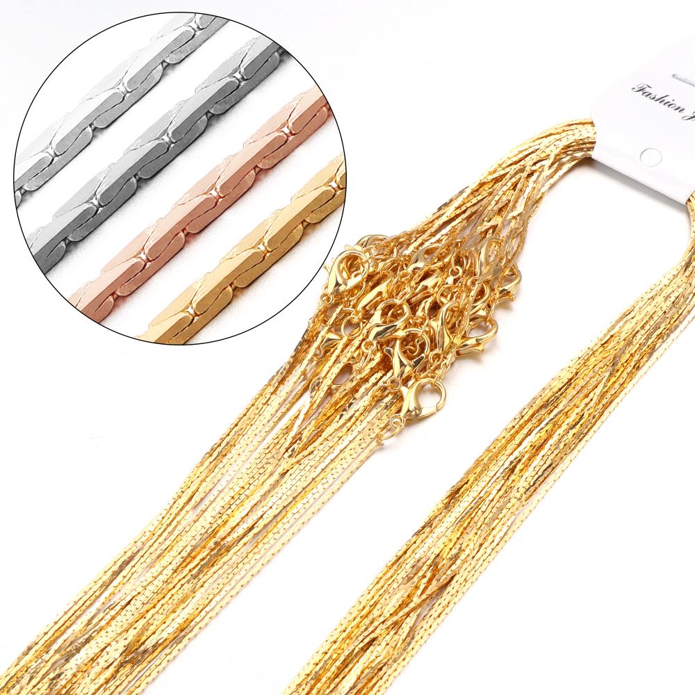 6pcs/lot 41cm Metal Copper Link Chain With Alloy Lobster Clasp for DIY Jewelry Making Handmade Necklace Accessories Wholesale