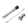 Stainless Steel Cocktail Jigger Muddler Stirring Spoon Set Bar Bartender Accessory