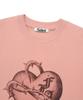 FALLETT Heart Graphic Short Sleeve T-Shirt Pink