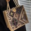 Embroidery Ethnic Style Canvas Bag Print Printing Cloth Lunch Bag Cute Linen Handbag  Children