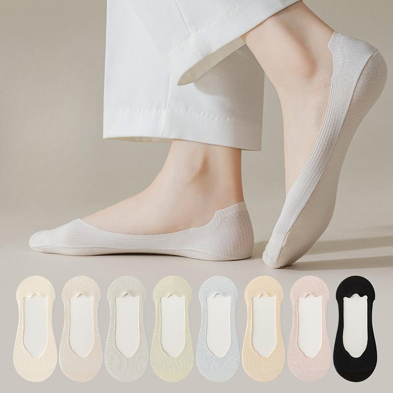 Female Summer Ultra Thin Deodorant Wicking Sweat Shallow Mouth Invisible Non Slip Do Not Fall with Ice Silk Boat Socks