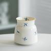 Pure hand-painted Phalaenopsis Ercai cover bowl retro underglaze color household ceramic Kung Fu tea set tea bowl teapot teacup