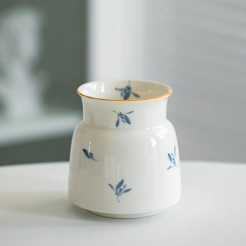 Pure hand-painted Phalaenopsis Ercai cover bowl retro underglaze color household ceramic Kung Fu tea set tea bowl teapot teacup
